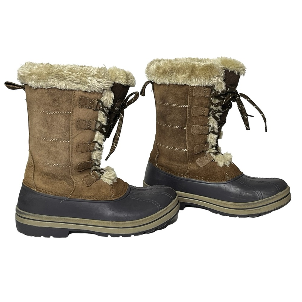 Magellan Outdoors Woman 7 Brown Suede Leather 3M Thinsulate Fur Lined Duck Boots